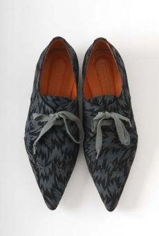 AW1112 SUEDE FLASH PRINT SHOES - BLACK - Other Image